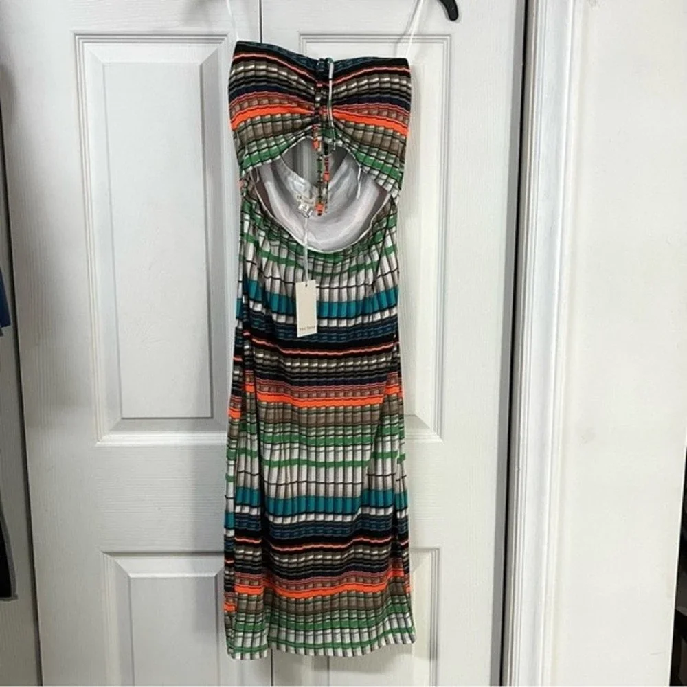 THE SANG MultiColor Brallete Style Tube Top With Pull String Front Bodycon Dress - Picture 2 of 12